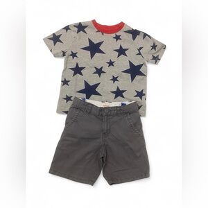 Gap T-shirt Cat & Jack Shorts Boys 5T Bundle Star Gray Adjustable Waist Summer